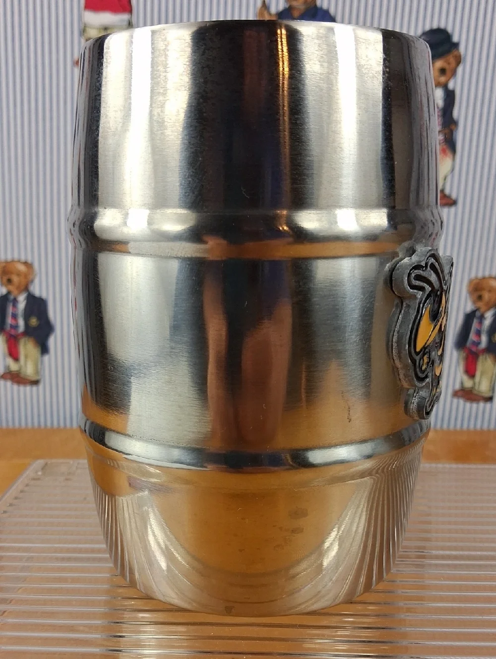 Georgia Tech Yellow Jackets Raised Lettering Logo Stainless Steel 16 Barrel Mug